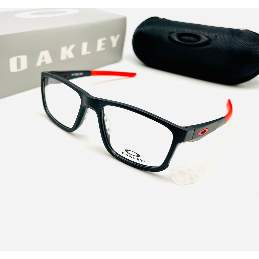 New OAKLEY HYPERLINK SUPER BLACK RED FULLSET eyeglass frames for men ...