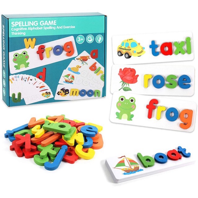 Wooden Spelling Toys For Kids Cognitive Alphabet Spelling and Exercise ...