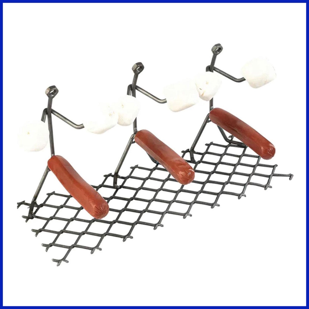 Hot Dog And Marshmallow Roasters Funny BBQ Roaster Rack And Sausage