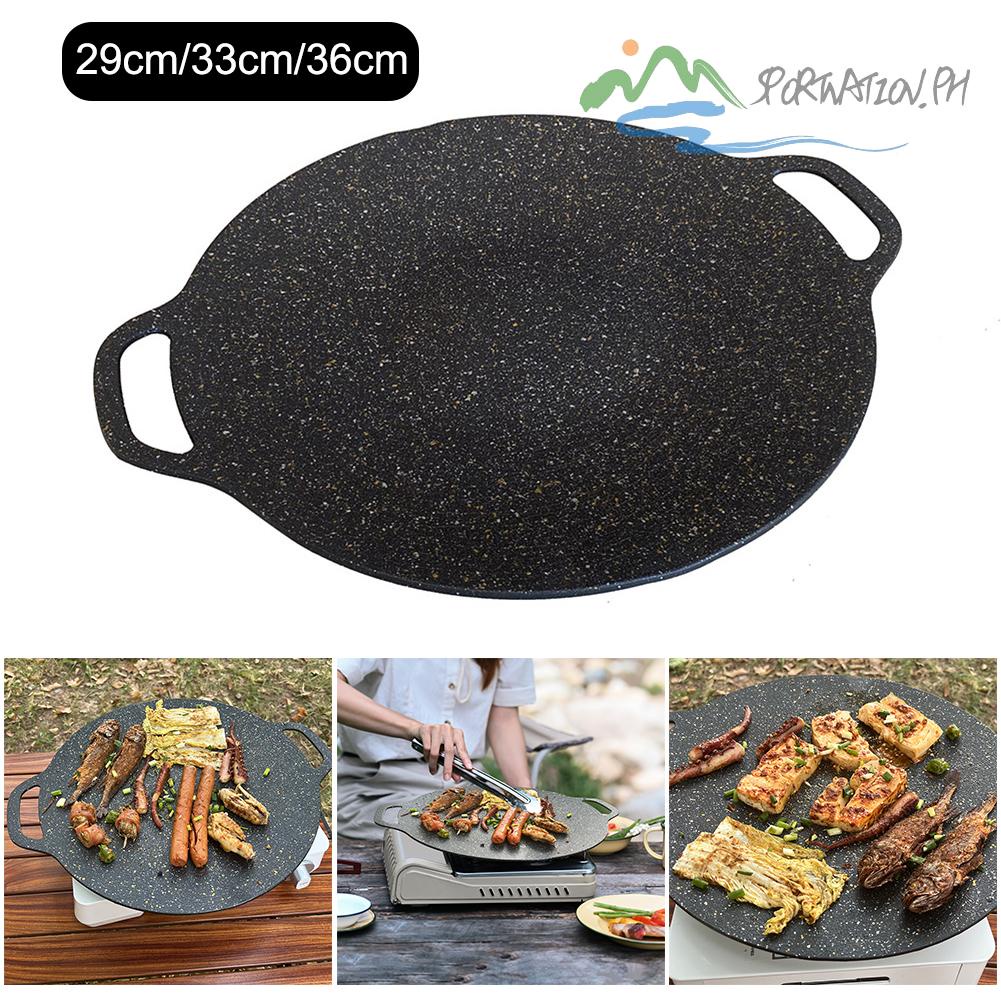 29/33/36CM Camping Grilling Pan Round Non-stick Oil Frying Baking Pan ...