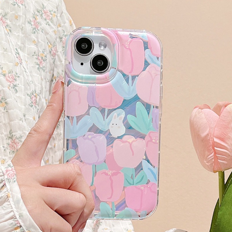 INS Tulip Flower Laser Card Phone Case for IPhone 11 13 Pro Max 12pro ...