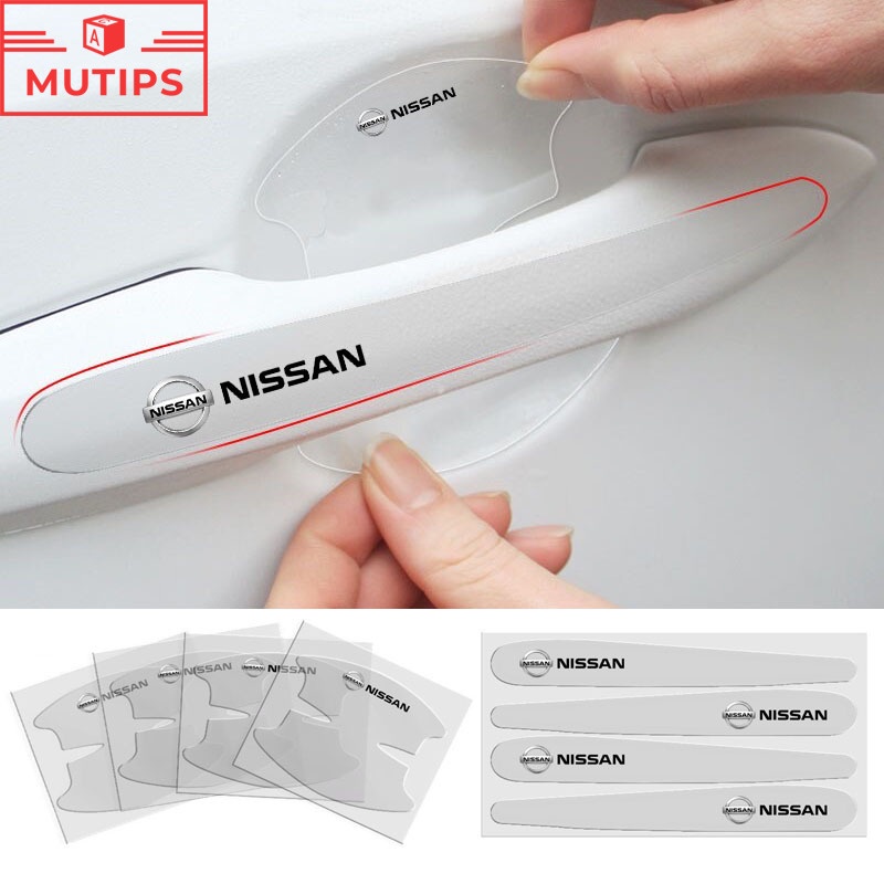 Nissan 8Pcs/Set Car Door Bowl Handle Sticker Transparent Anti Scratch Protector Film For Navara Almera Livina Kicks E-power NV350 Sentra Terra Leaf Patrol Titan GTR Accessories | Philippines