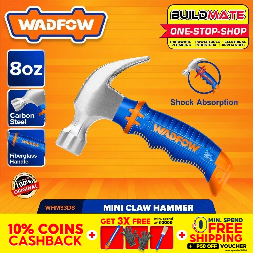 WADFOW Mini Claw Hammer 8oz Unique Fiberglass Handle Woodwork