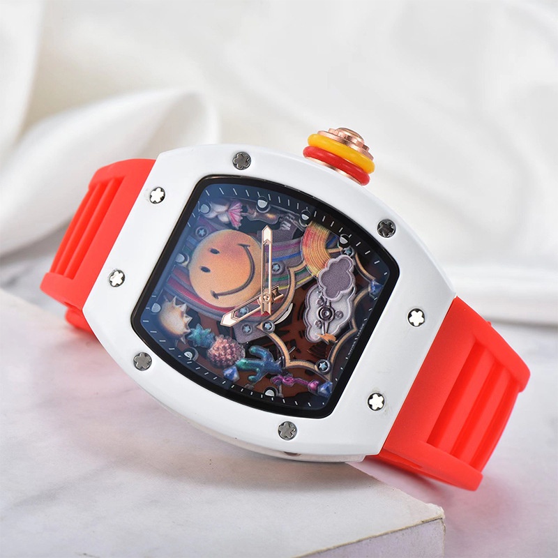 Men Watch Ceramic Smiley Face Trendy Transparent Bottom Fashion Watch Shopee Philippines