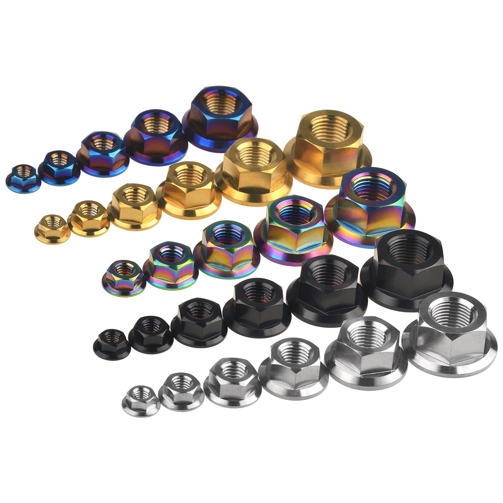 Wanyifa Titanium Gr5 M5 M6 M8 M10 M12 M14 M16 Hex Flange Nut With Shock ...