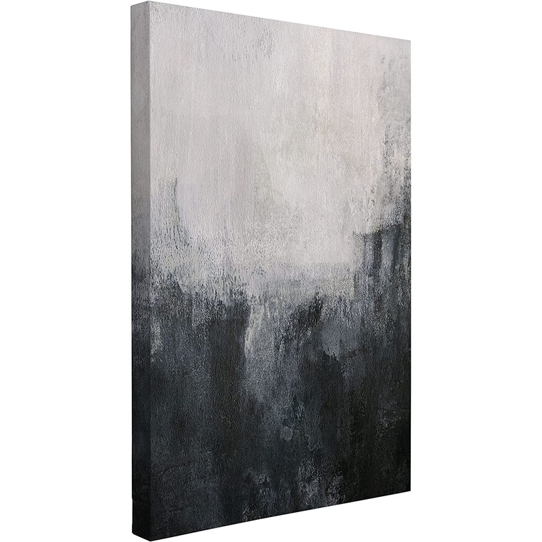 Abstract Black and Grey Canvas Wall Art Painting Watercolor Home Decor