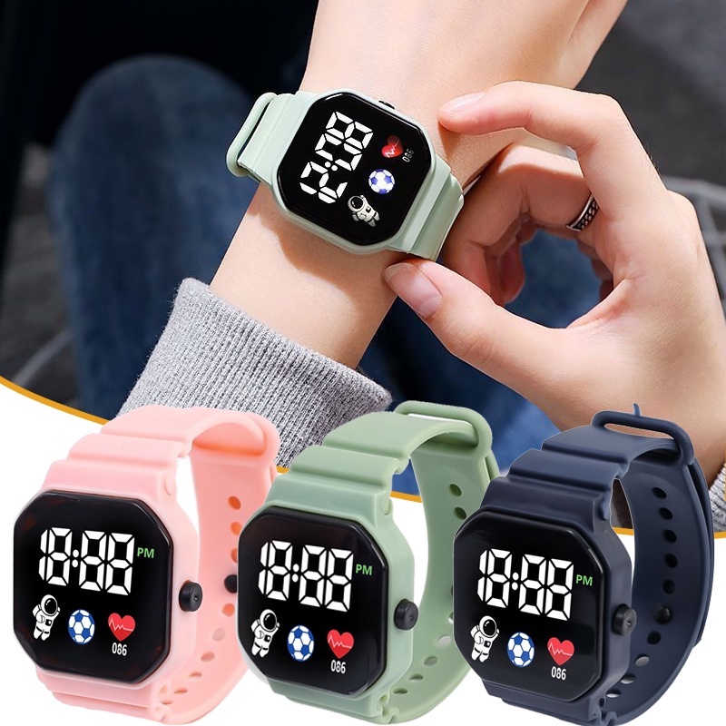 Fashion Leisure Sports Chronograph 7-Color Compact LED Digital Watch ...