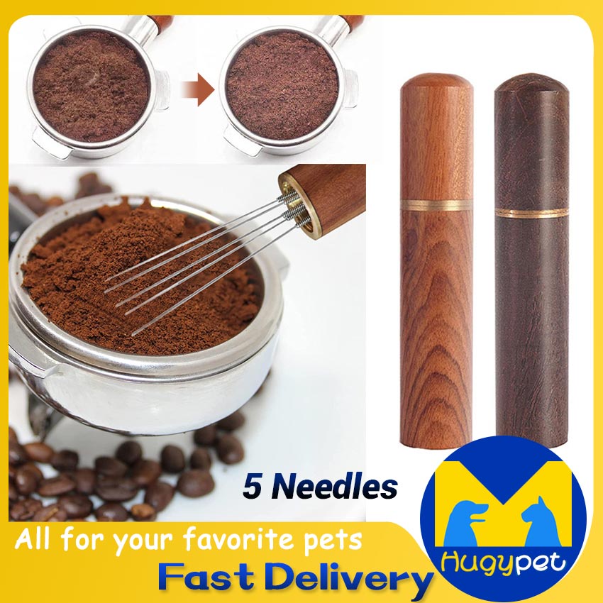 Coffee Tamper Needles Stainless Steel Distributor Wood Handle Espresso