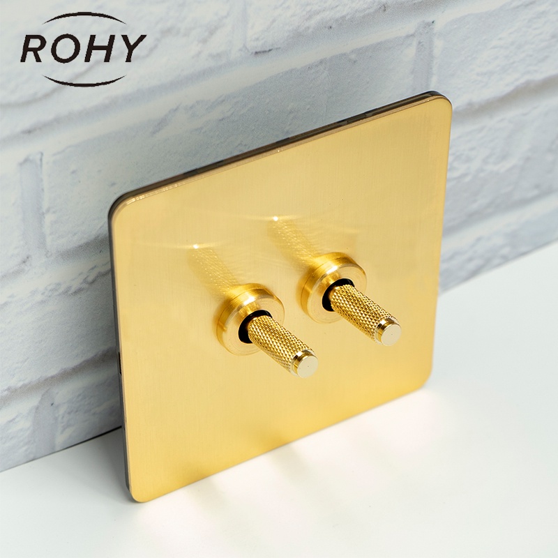 Brass Vintage toggle switch 220V 1/2/3/4Gang.2Way 10A Gold Brass Panel ...