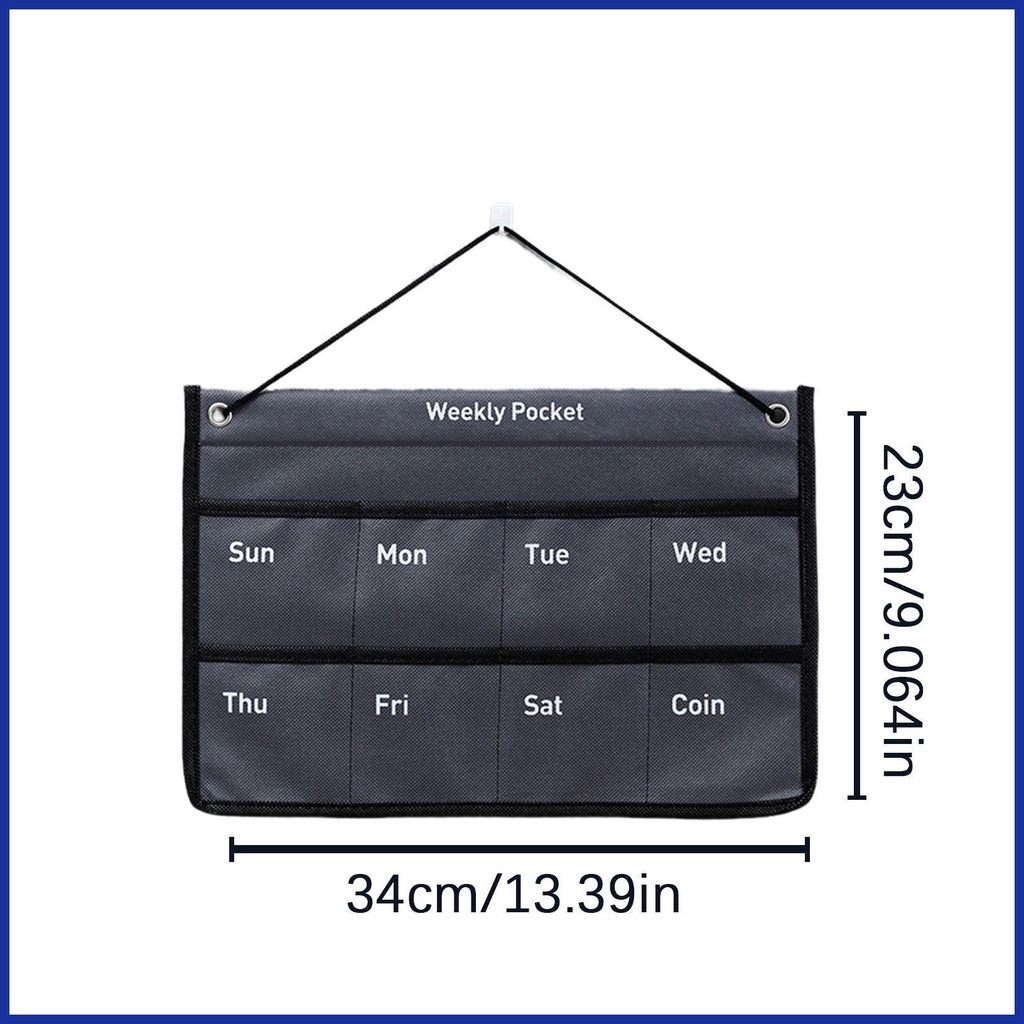 Wall Calendar with Pockets Small Items Storage Organizer Wall Mounted Weekly/Monthly Calendar