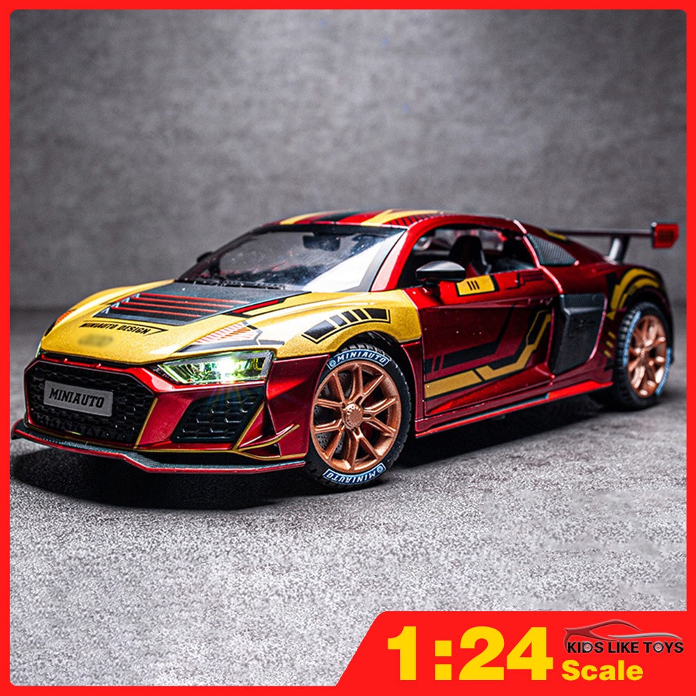 KLT 1:24 Audi R8 IRON/MTM Racing Cars Metal Diecast Toy Car Model For ...