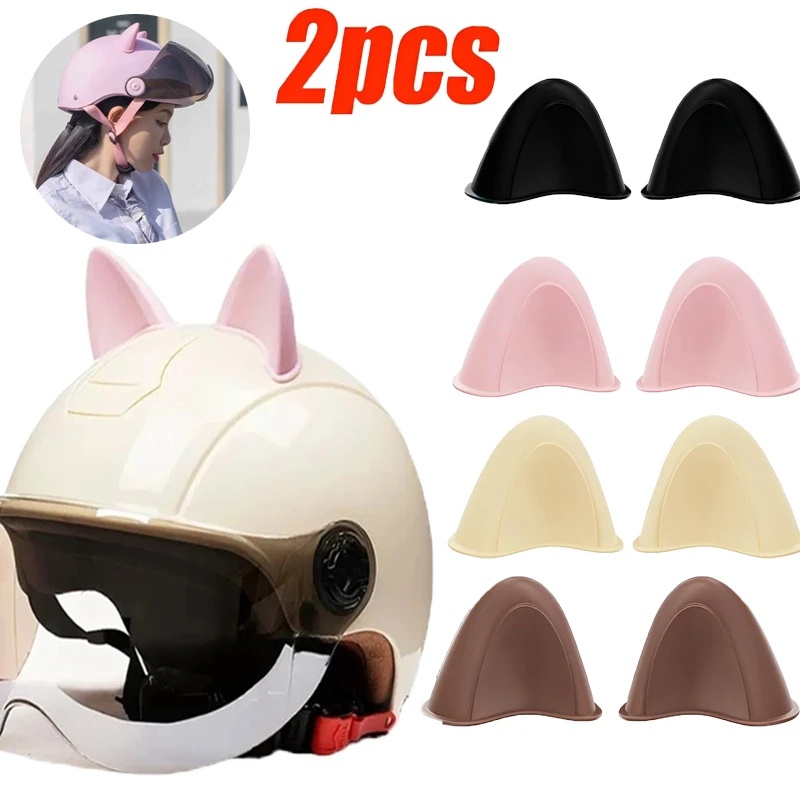 [ Featured ] 2 Pcs Cute Cat Ear Helmet Decorations Personality 3D Cat