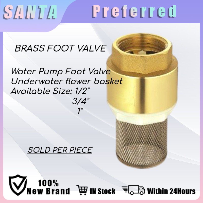 1/2"/3/4"/1"inch Mesh Brass Check Valve Brass Foot Valve With Strainer