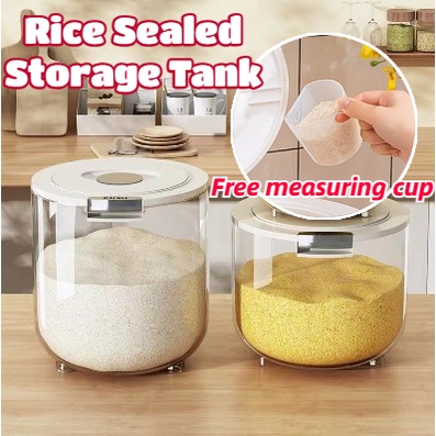 Transparent Rice Dispenser Large Capacity Sealed Tank Insect Proof ...