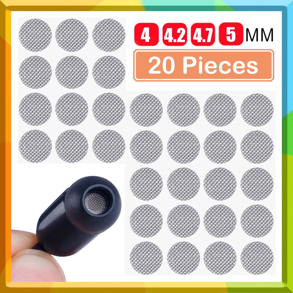 20Pcs Earphone Filter Mesh Selfadhesive Steel Dust Net Earbuds Filters Earphone