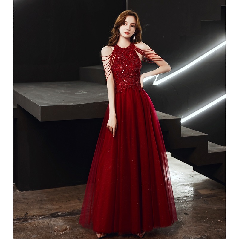 Halter neck christmas party dress hotsell
