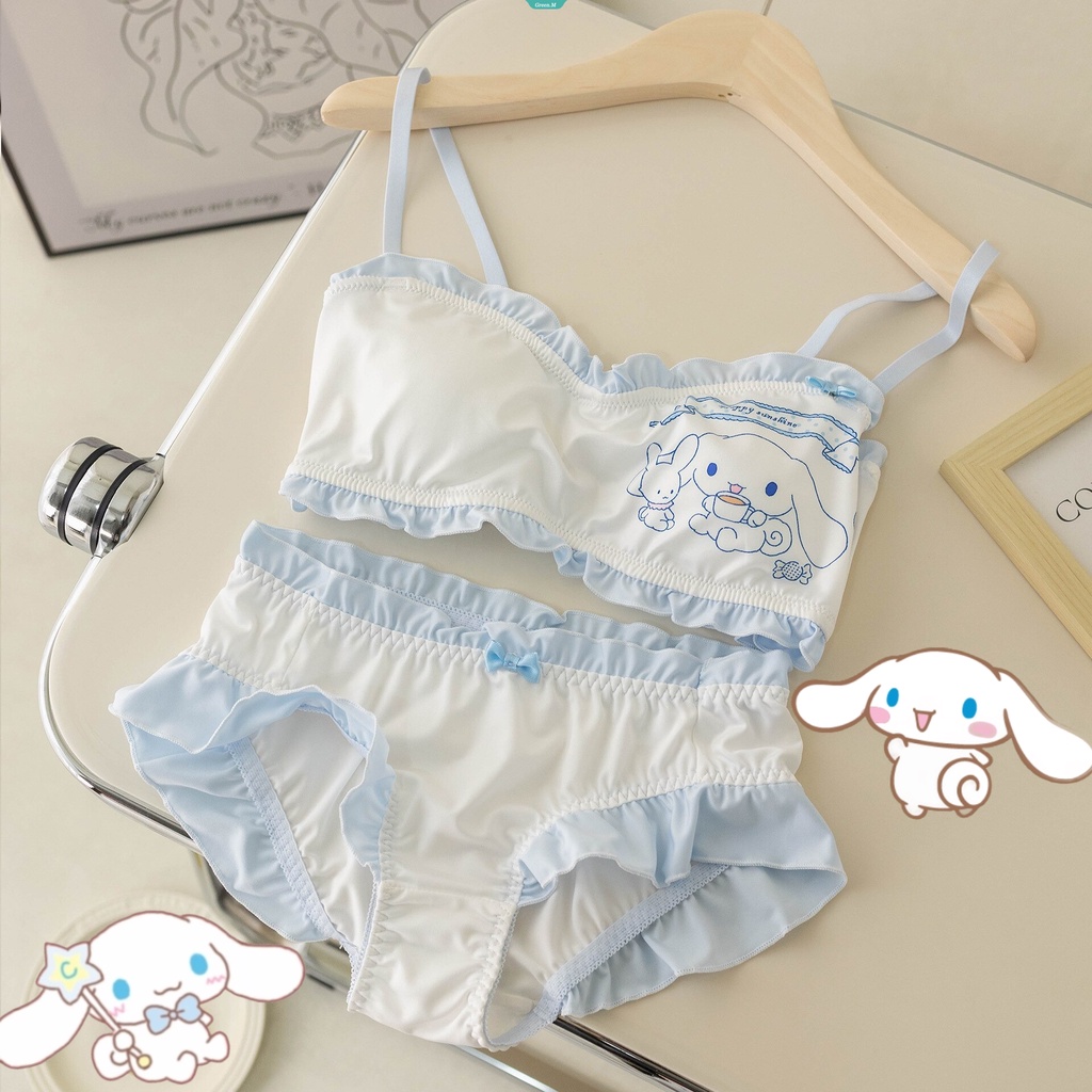 Kawaii Sanrio Cinnamoroll Cartoon Girls Bra Cute Kuromi Summer Ultra 