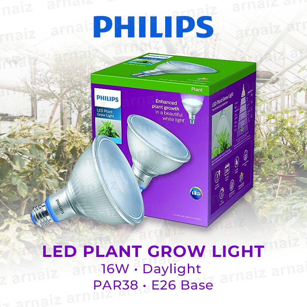 Philips LED Plant Grow Light Bulb 16W Daylight E26 Base PAR38 Indoor Lamp 16 Watts House Plant