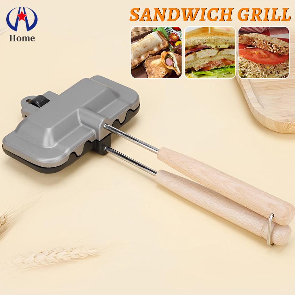 Sandwich Maker with Handle Nonstick Sandwich Grill Pan Double Sided