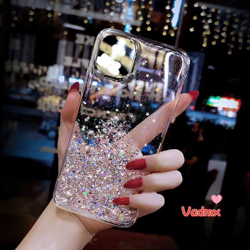 Luxury Glitter Case For Realme 7i Pro X7 6S C25 C25S C17 C15 C12 C11  2020 Q2 Pro Narzo 20 Pro Cover Transparent Bling shiny Clear Soft Silicone 