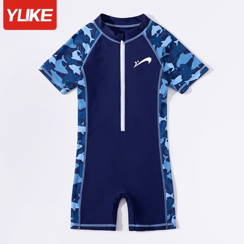 YUKE Children Swimsuit Boy 2023 Fashion Conservative Student