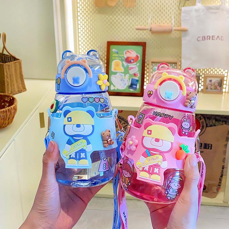 680ML water bottle for kids new large water cup girl cartoon violent ...