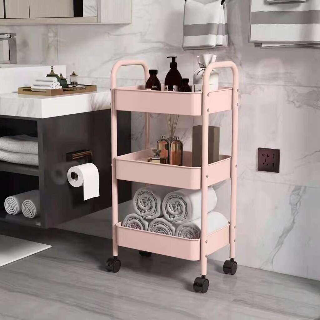 3 Tier Multipurpose Storage Rack Trolley Rack with Wheel | Shopee ...