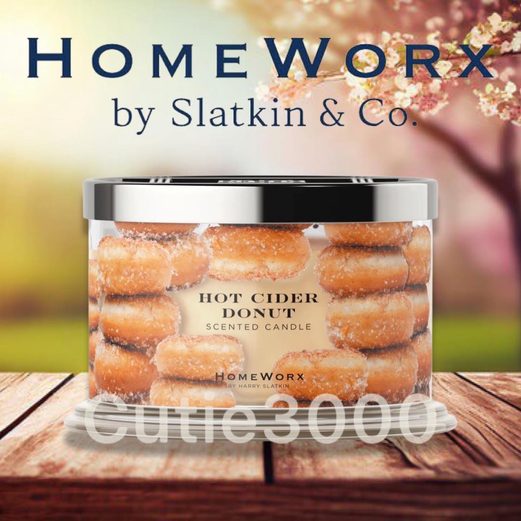 Hot Cider Donut Candle 4Wick 18oz HomeWorx by Harry Slatkin AUTHENTIC