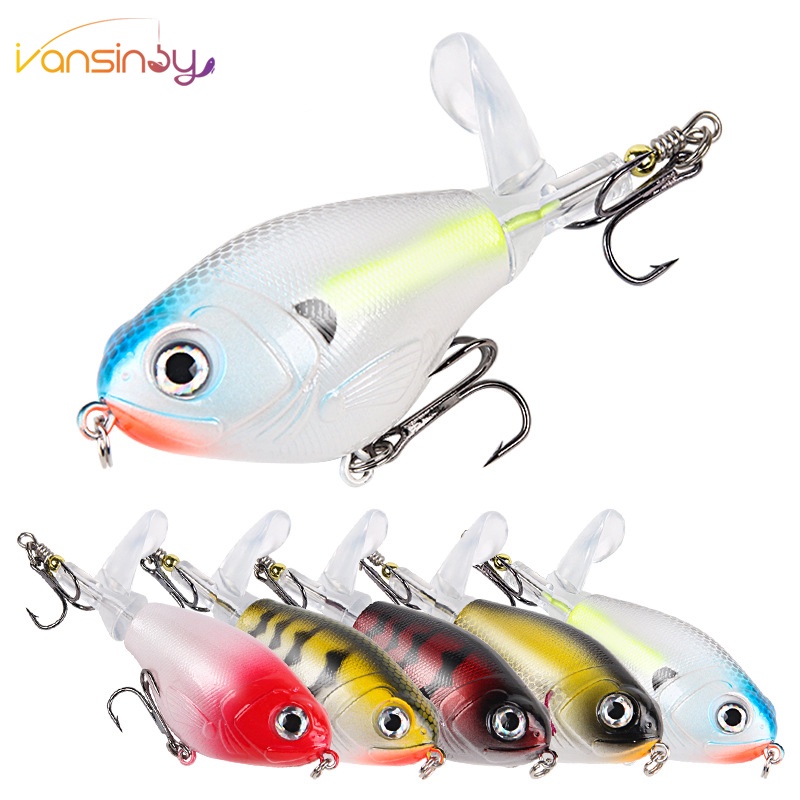 Vansinoy Fishing Lure 11.5g 16g Rotating Tail Popper Floating Lure ...