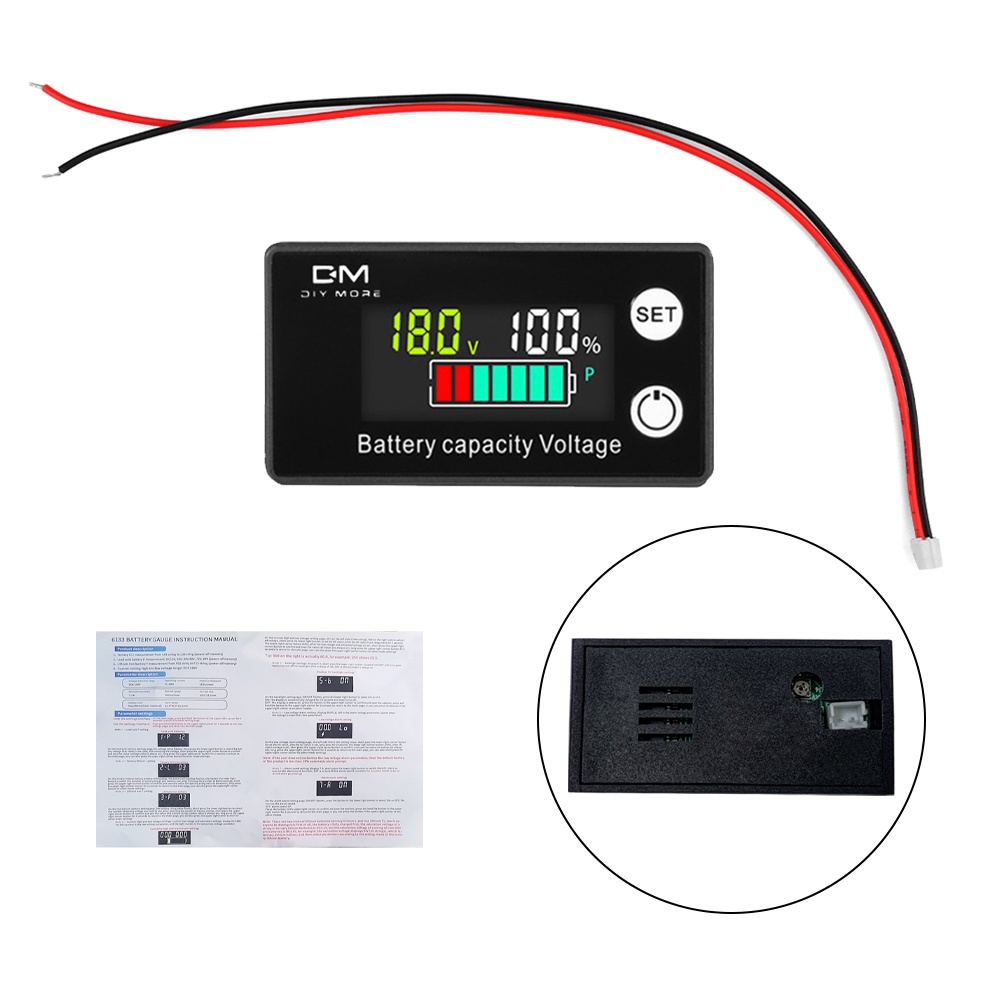 thumbnail image 2 of IPX7 Battery Ty Monitor,DC 7-100V Battery Percentage Voltage Tester 12V 2 of 13
