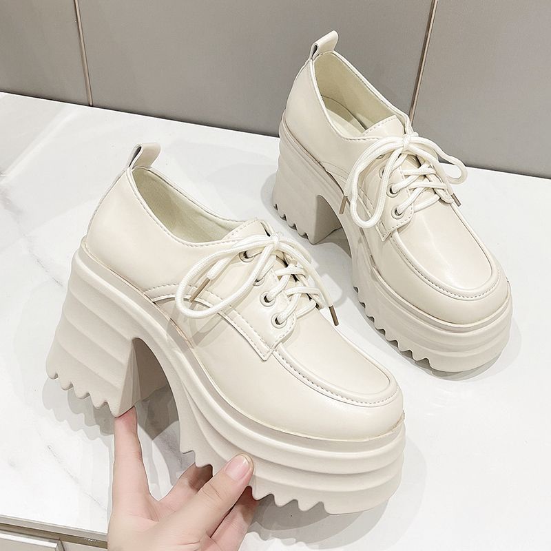 Height Increasing Shoes Thick-Soled Leather Shoes Platform Shoes