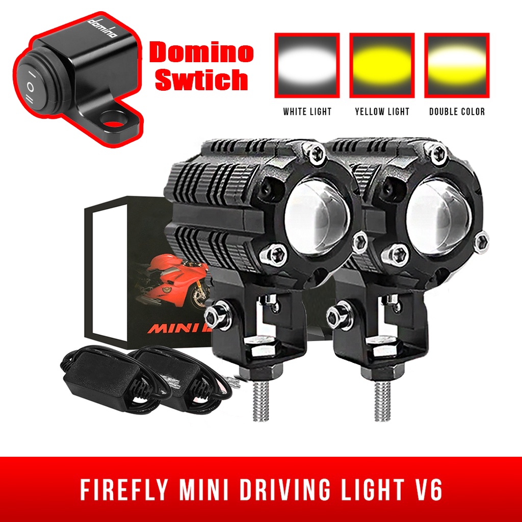 Firefly Brand Mini Driving Light V6 High and Low Beam White and Yellow ...