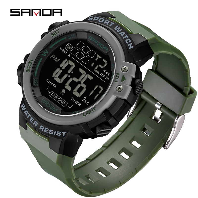 SANDA's Popular Military Industry Large Screen Fashion Simple Watch ...