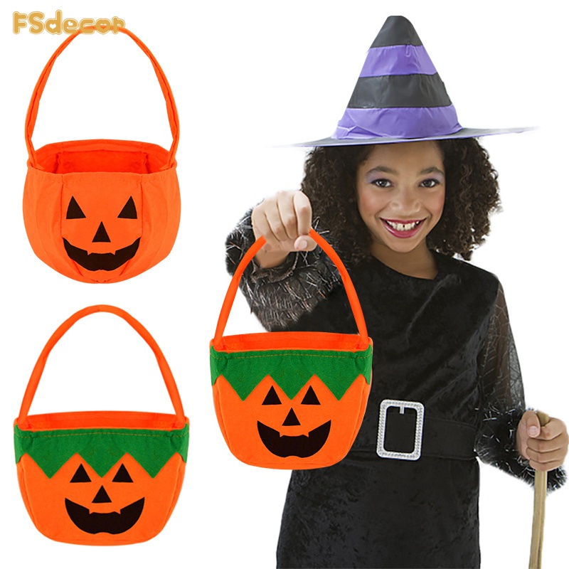 1pc Halloween Candy Bag Pumpkin Kids Candy Bag Happy Halloween Day Gift