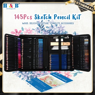 Premium 12/14/37pcs Graphite Drawing Pencils Sketch Set Kit 4H-12B