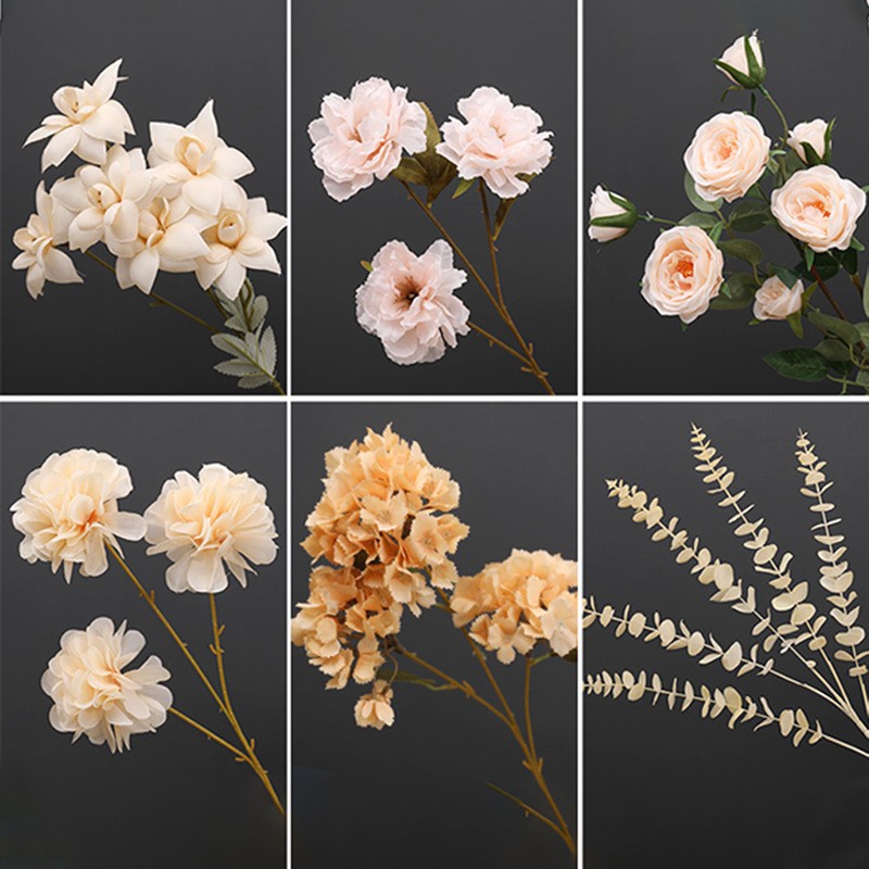 Simulation Western Peony Champagne Color Fake Flower Wedding Supplies