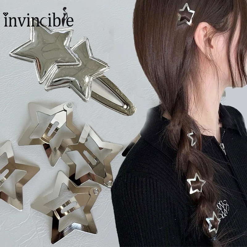 Personality Metal Geometric Hair Clip Five Pointed Star Hairpin