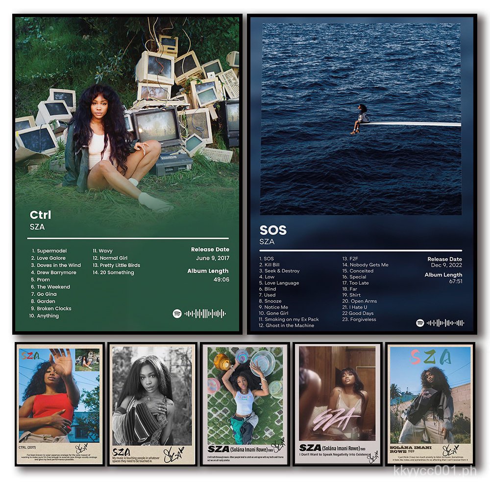 Hot Singer SZA Sos Music Album Poster Raptor Aesthetic Ctrl Deluxe ...