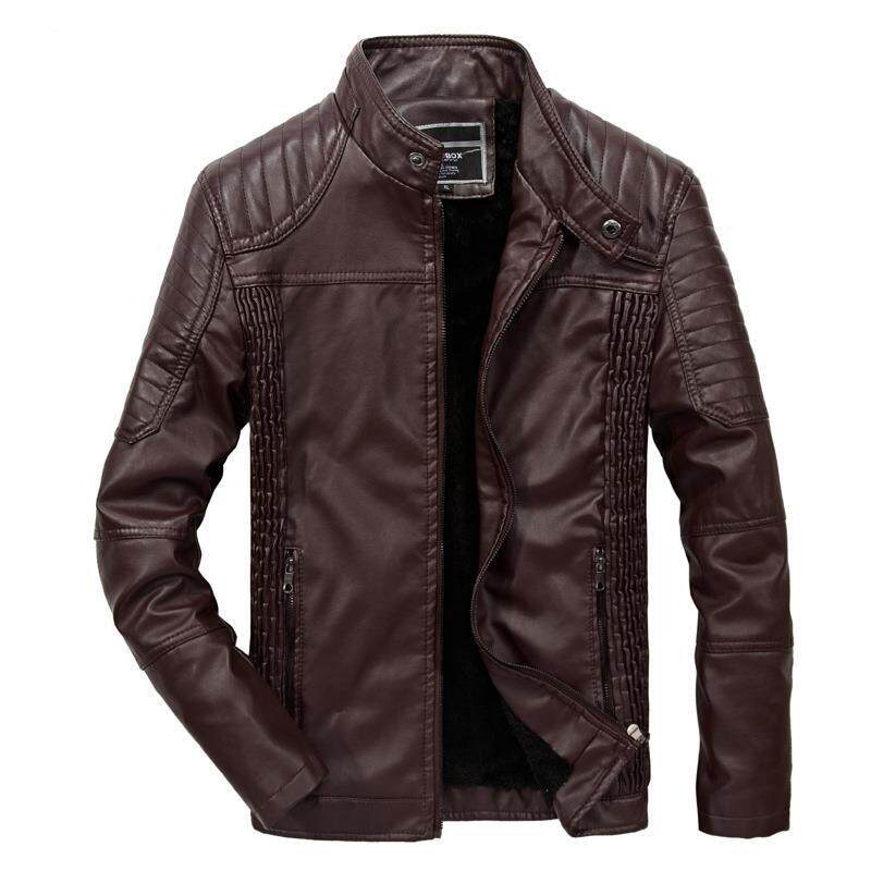 Men Leisure Leather Coat Fashion Young Handsome Men Genuine Leather Jacket