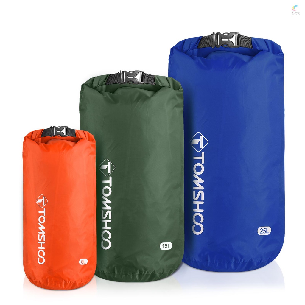 SUNNY TOMSHOO Waterproof Dry Sacks Pack of 3 Lightweight Waterproof ...