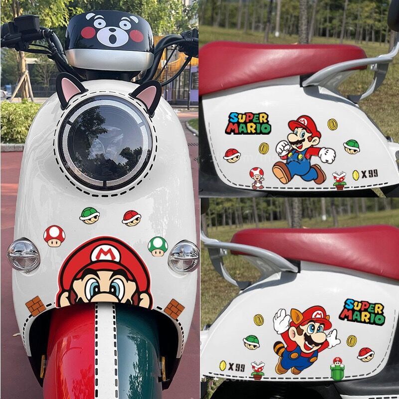 Switch Mario Super Mario Car Sticker Cute Creative Electric Car ...
