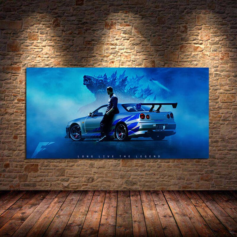 Nissan Skyline GTR R34 Modern Car Canvas Painting Posters and Prints ...