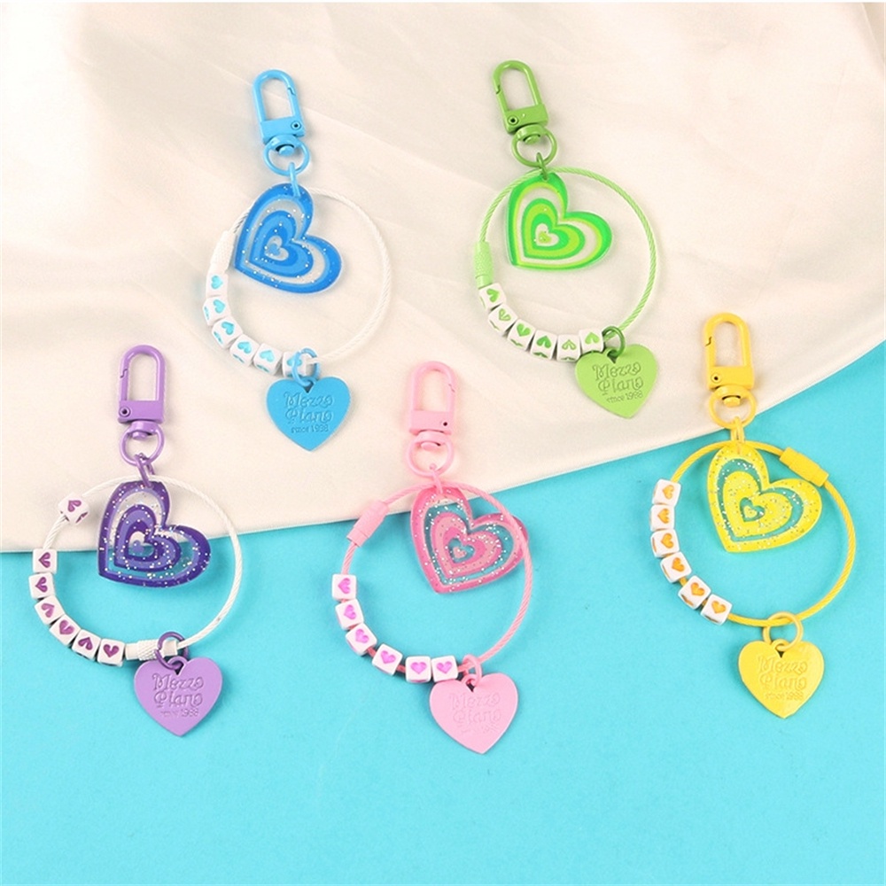 2 Porte-clés Mignons à Sequins En Forme De Cœur Changeant De Couleur - Charm Pour Sac Ou Téléphone