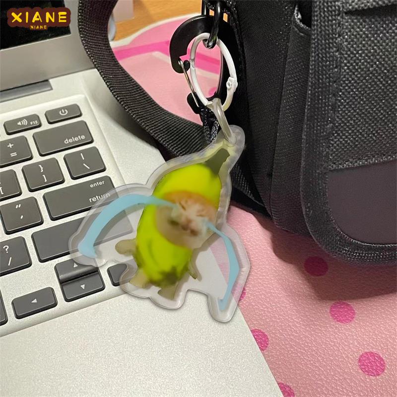 Steve lovely Crying Banana Cat Keychain/Cartoon Keychain Keyring Friend ...