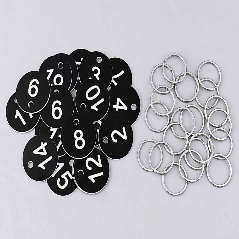 LET 20 Pack Round, 1-20 35mm Numbers Tags, Nurse Black Numbered ...