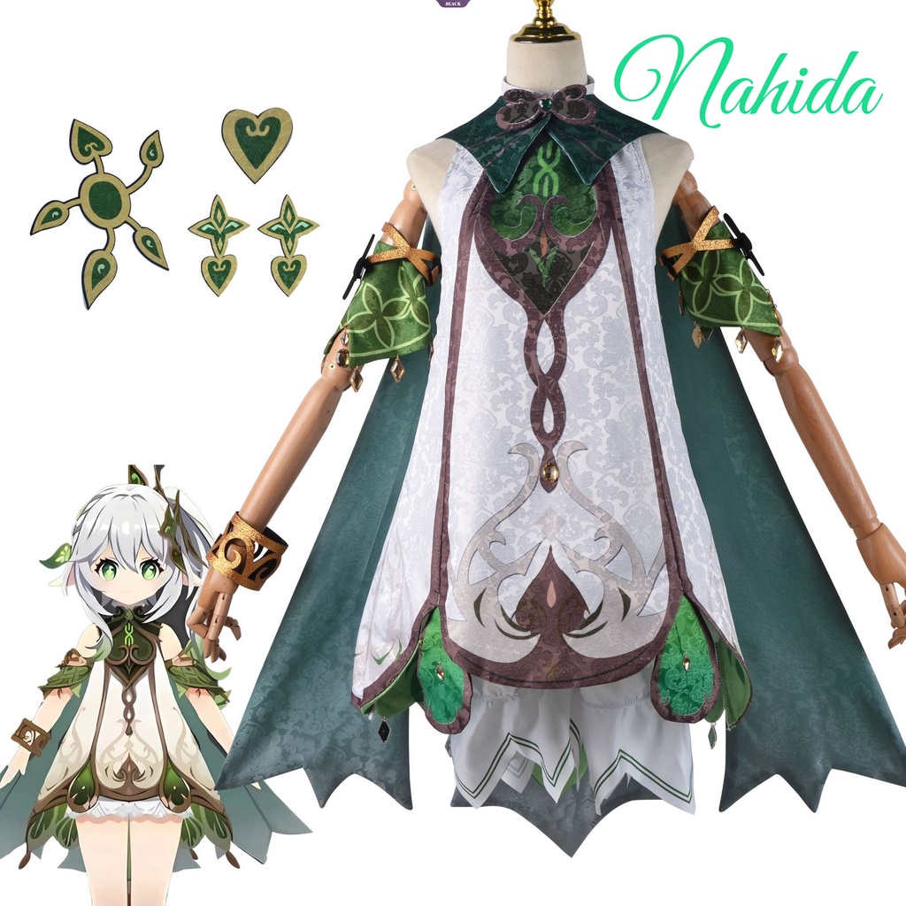 Genshin Impact Nahida Cosplay Costume Lesser Lord Kusanali Game ...