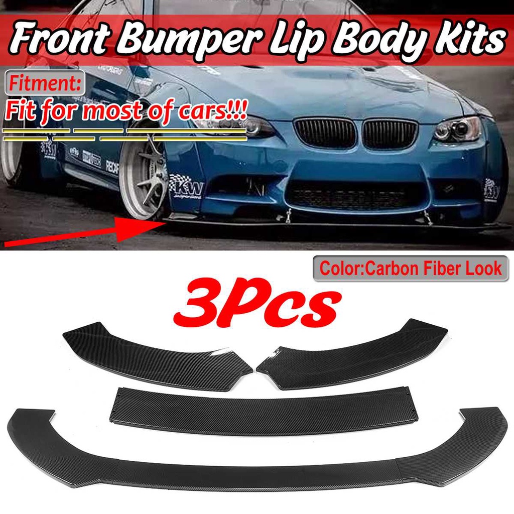 A Set Universal Car Front Lip Splitter Chin Bumper Diffuser Body Kits ...