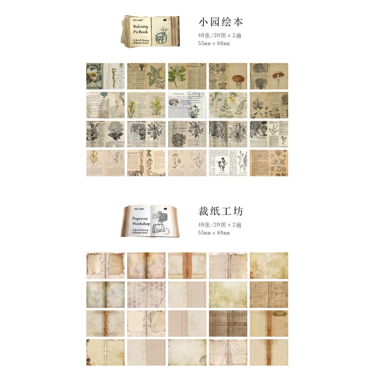 Midoo 40pcs/lot A Brief History of Books Vintage Letter Newspaper ...