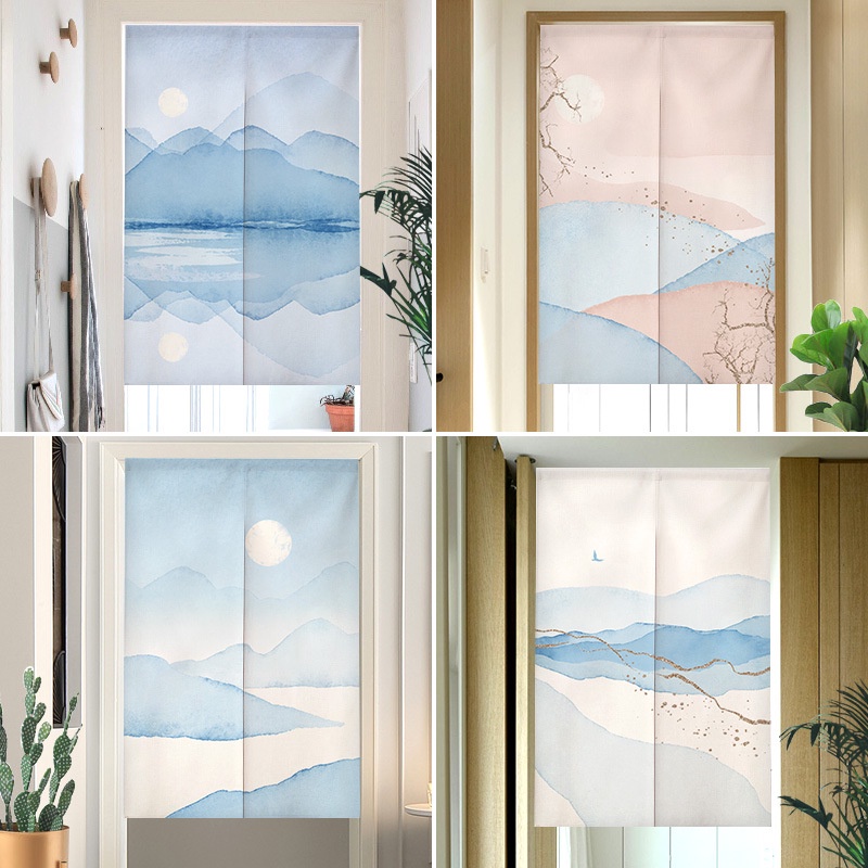 Cotton and Linen Art Kitchen Door Curtain Hotel Lampblack Semi ...