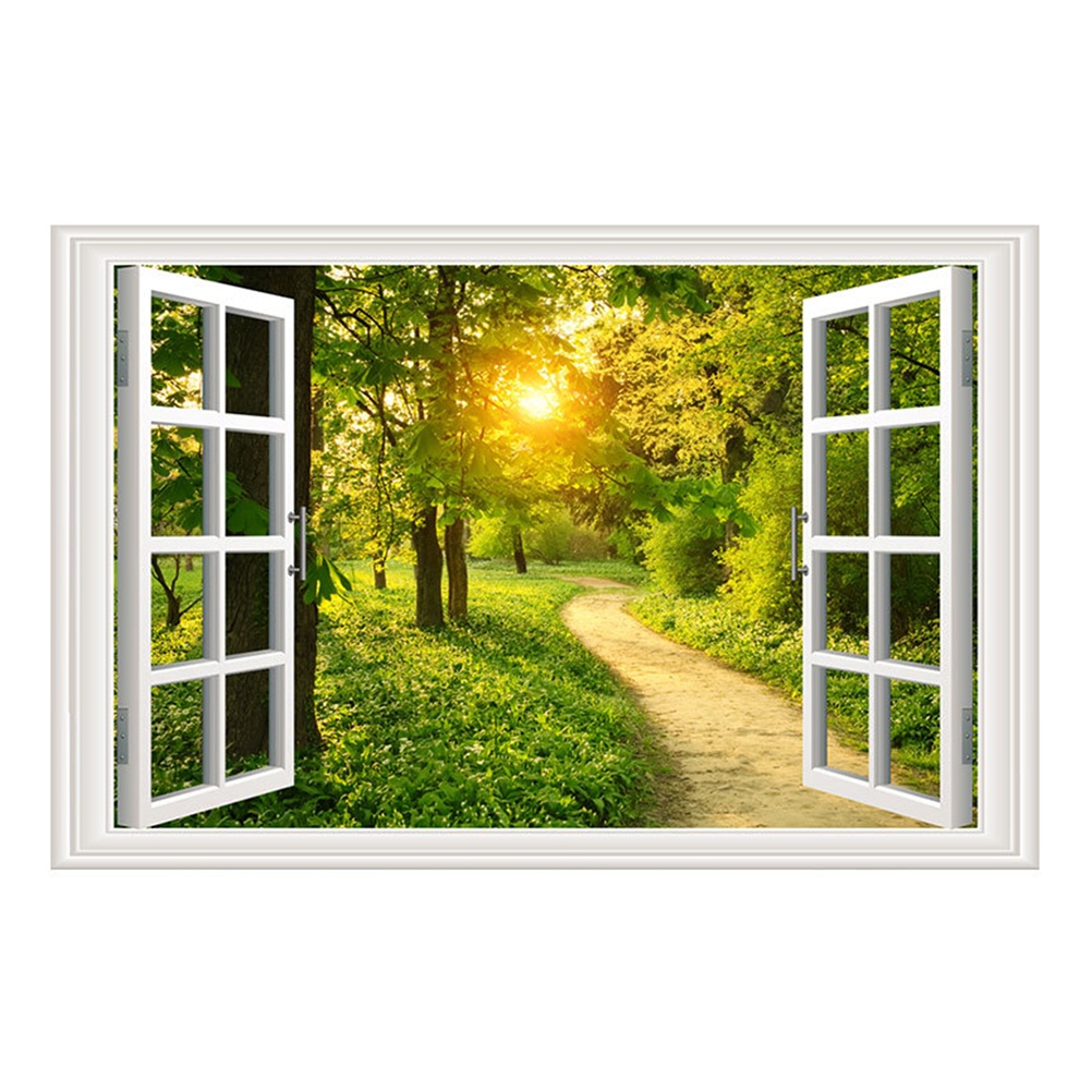 [READY STOCK] 3 D 3d Fake Window Stickers Art Murals Wallpaper Decal ...